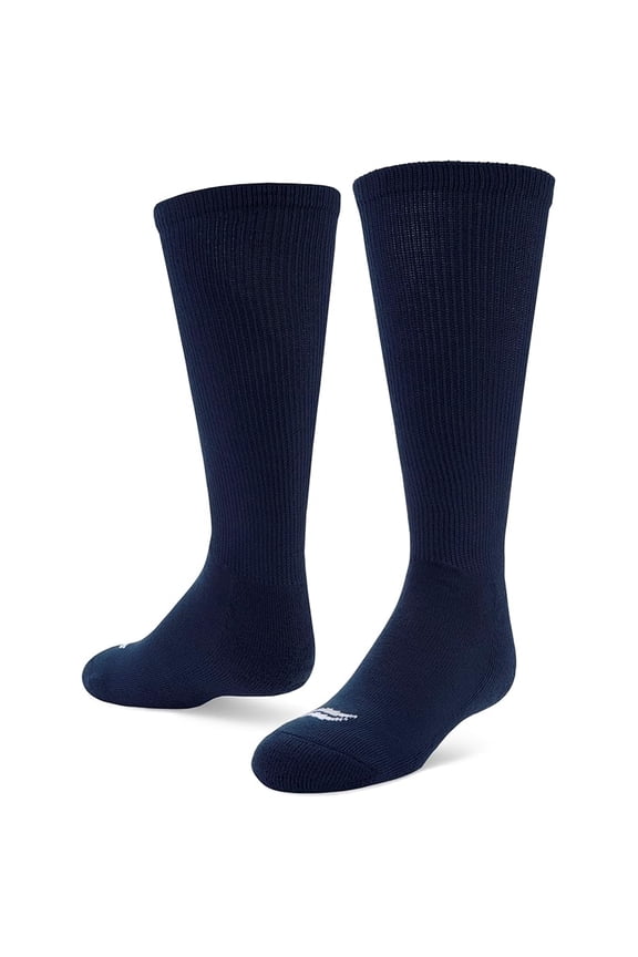 Football Over-The-Calf Team Athletic Performance Socks, Navy Blue, Large 9.5-12 W/ 8-12.5 M, 2 Pair