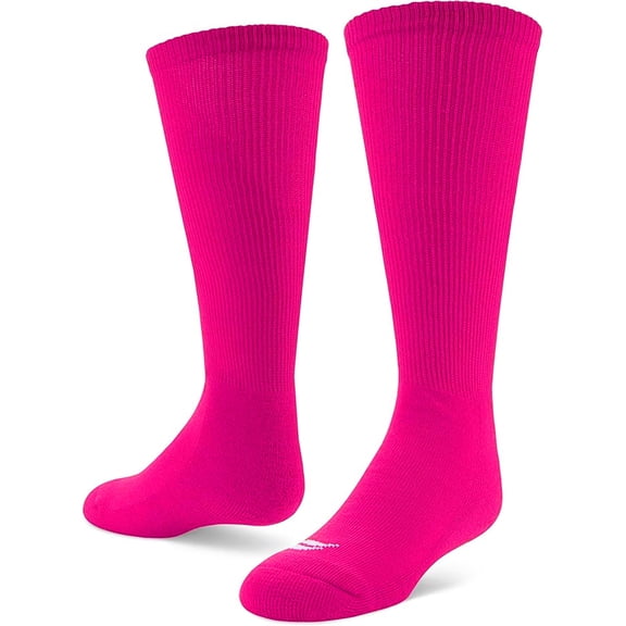 Sof Sole Football Over-The-Calf Team Athletic Performance Socks, Pink, Small 13-14Y, 2 Pair