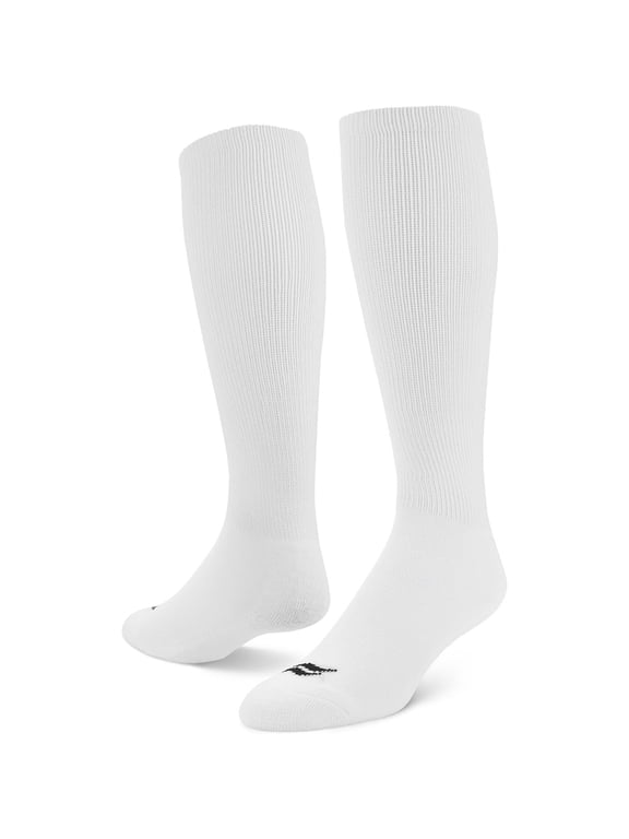 Football Over-The-Calf Team Athletic Performance Socks, White, Xsmall 9-13Y, 2 Pair