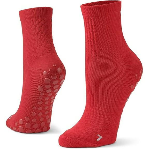 Sof Sole Half Crew Nylon Gripper Socks, Red, Large, W 10-13/M 8-12.5, 1 Pair