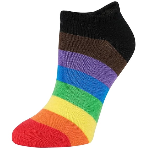 Sof Sole Lifestyle No Show Stay Put Fit Socks, Rainbow, Medium, 6 Pair