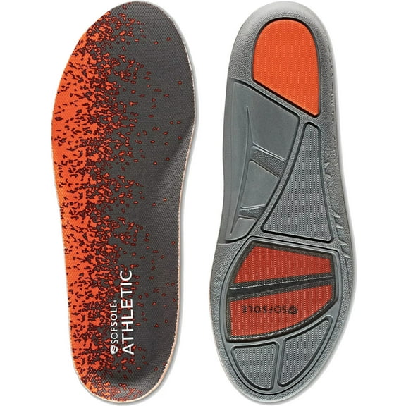 Sof Sole Men's Athletic Performance Full-Length Insole, Orange, 13-14
