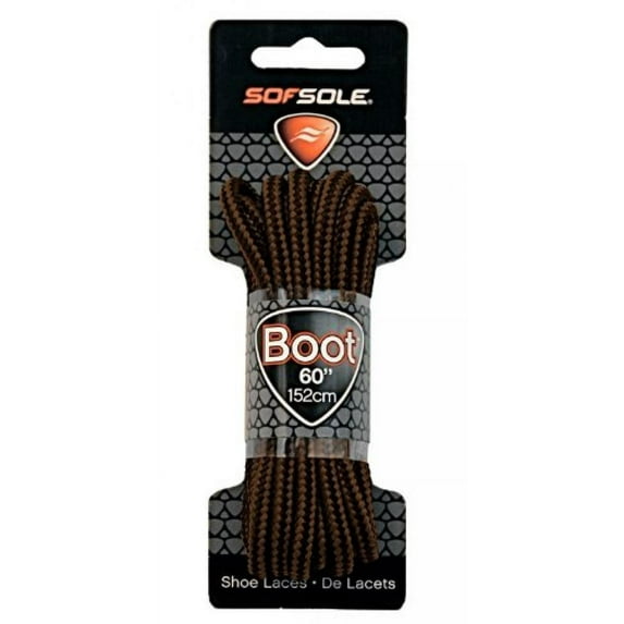 Sof Sole Round Boot Laces (Brown/Black, 60-Inch)