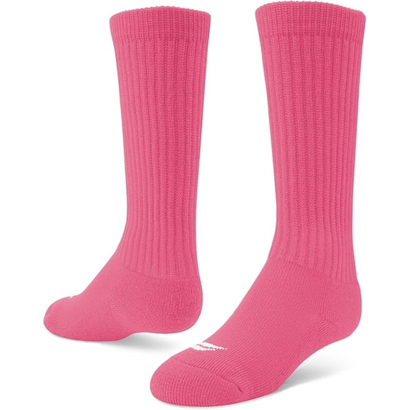 Sof Sole Soccer Over-The-Calf Team Athletic Performance Socks, Pink, Small 13-14Y, 2 Pair