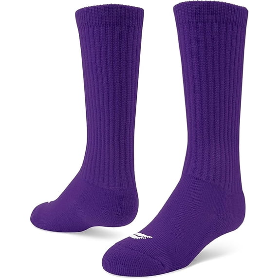 Sof Sole Soccer Over-The-Calf Team Athletic Performance Socks, Purple, Xsmall 9-13Y, 2 Pair