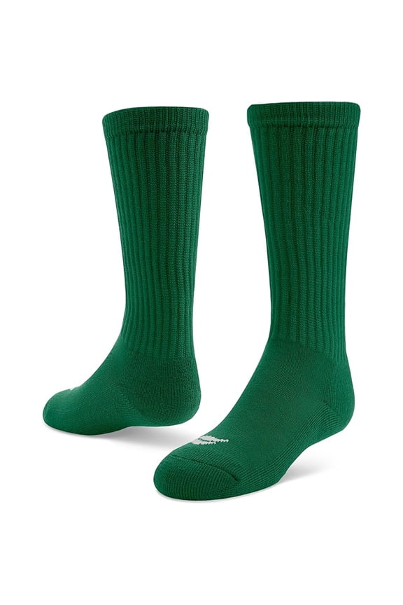 Soccer Over-the-Calf Team Athletic Performance Socks for Men and Youth 2 Pairs, Child 9-Youth 1, Kelly Green