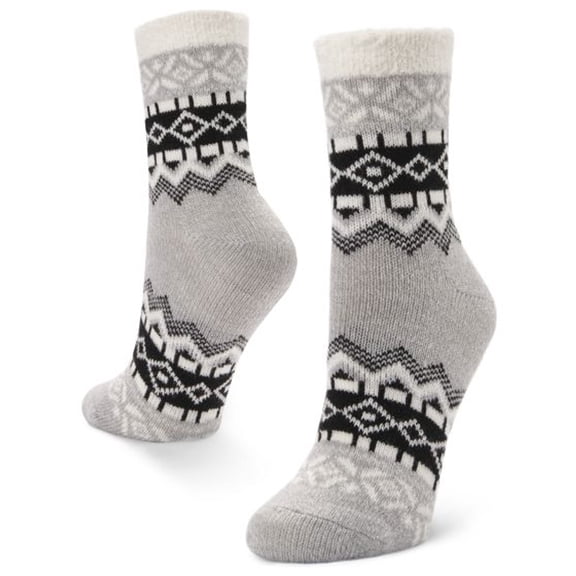 Sof Sole Women's Fireside Cozy Crew Socks - Medium - Shetland Fair/Isle Black