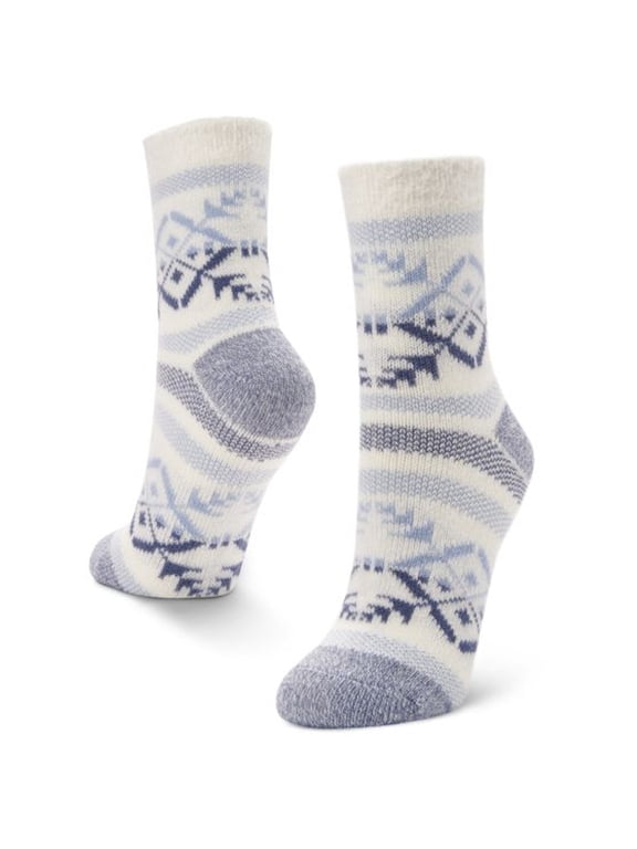 Women's Fireside Cozy Crew Socks - Medium - Snowflake Blue