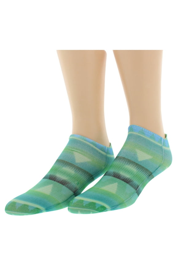 Womens Digital Design Pixelated Low Cut Socks Two Pack Turquoise