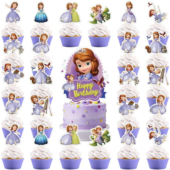 Sofía Party Decoration, 50 pcs Cake Decoration Party Supplies Cupcake Toppers cake decoration