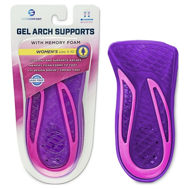 Women's Gel Arch Support Memory Foam Insole Fits Size 510