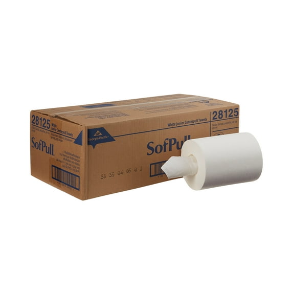 SofPull 28125 White Premium 1-Ply Junior Capacity Centerpull Towels, Case of 8