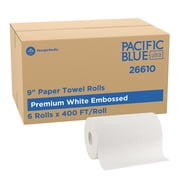 Pacific Blue Ultra by Georgia-Pacific PRO 9” Paper Towel Rolls, White, 400 Feet Per Roll, 6 Rolls Per Case, 26610