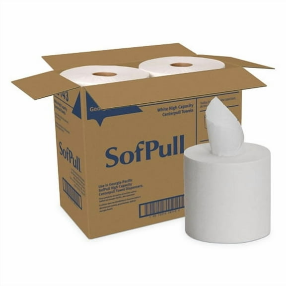 SofPull Perforated Paper Towel, 1-Ply, 7.8 x 15, White, 560/Roll, 4 Rolls/Carton | Bundle of 2
