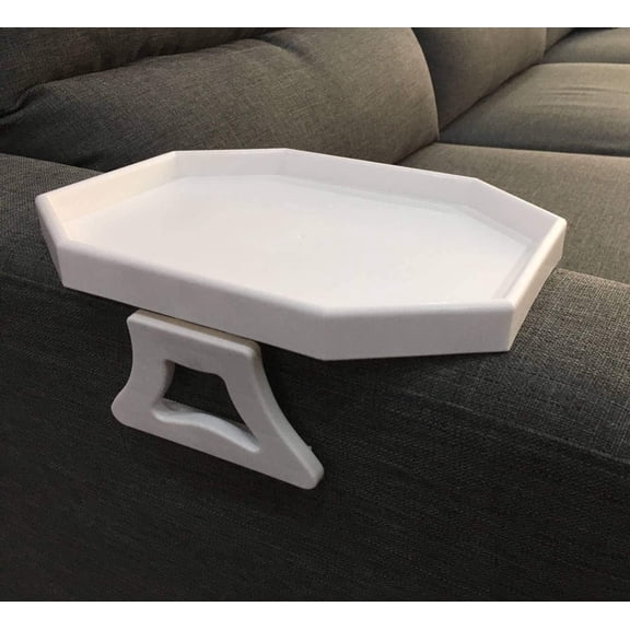 Sofa Arm Clip Table, Armrest Tray Table, Drinks/Remote Control/Snacks Holder … (Platic, Brown)