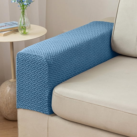 Sofa Arm Covers Stretch Protector Fits Medium Arm for Couch Washable Slipcover Home Decor(Blue)