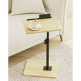 thumbnail image 1 of Sofa Arm Tray Table - 360° Swivel Height Adjustable End Table, Small Snack Side Table for Couch, C Shaped Table for Bed, Chair or TV Tray Table(Natural), 1 of 9