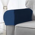 thumbnail image 1 of Sofa Armrest Cover 2 Pack | Elastic Plaid Pattern Solid Color | Thickened Non-Slip Protective Sleeve | Polyester | All Season Durability | 45.7x20.3x16.5cm | Navy Khaki Dark Gray Light Blue, 1 of 6