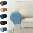 thumbnail image 1 of Sofa Armrest Cover | Elastic Protective Armrest Slipcover Solid Plaid | Non Slip Durable Year Round Polyester | Fits 45.7x20.3x16.5cm | 2 Pack | Navy Khaki Gray Blue, 1 of 6