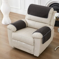 Sofa Armrest Cover, Headrest Cover for Recliner Chair Arm Cover, with Two Storage Pockets Recliner Armrest Towel Rainproof Dirt Resistive and Scratch Resistive, Nonslip Quilted Furniture Protector