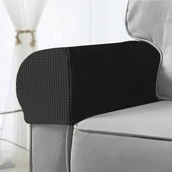 Sofa Armrest Cover Hwkond All Inclusive Solid Color Plaid Sofa Armrest Cover, Elastic Sofa Armrest Protective Cover, Thickened Non Slip Armrest Cover 2pc