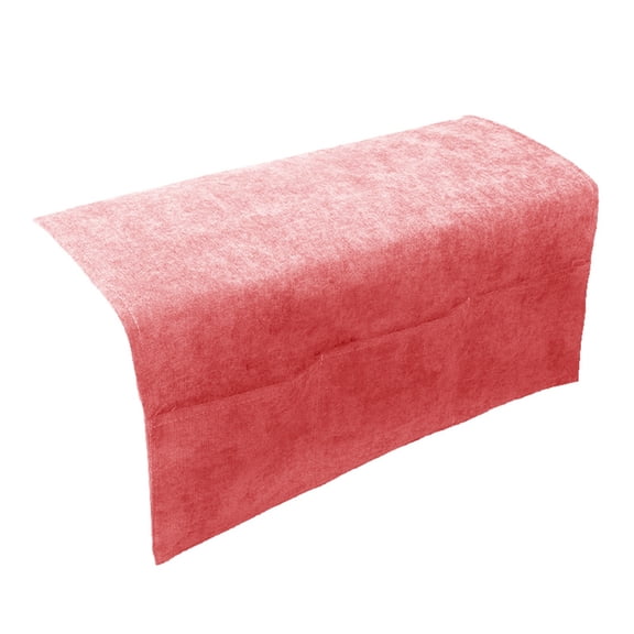 Sofa Armrest Cover with 3 Pockets 23 x 43 Inche, Chenille Non-Slip Couch Arm Protector and Organizer for Remote Control and Smart Phone Storage, Red