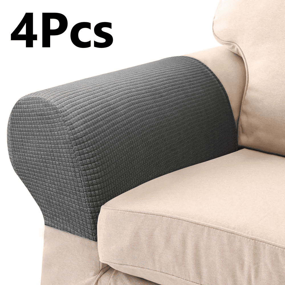 Tcwhniev Sofa Armrest Covers Stretch Arm Covers for Chairs Anti Slip Couch Armrest Covers with Sticker Furniture Protector for Couch Chair Recliner