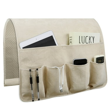 Sofa Armrest Organize Remote Holder Bedside Caddy Organizer with 5 Pockets，Non-slip Couch Remote Control Holder Couch Armchair Caddy Accessories