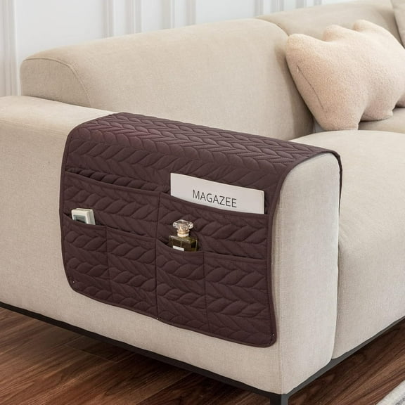 Sofa Armrest Organizer Armchair Caddy for Sofa Couch Remote Control Bedside Storage Organizer Non-Slip Arm Chair Recliner Caddy for TV Remote Control Book Magazines Phone Ipad