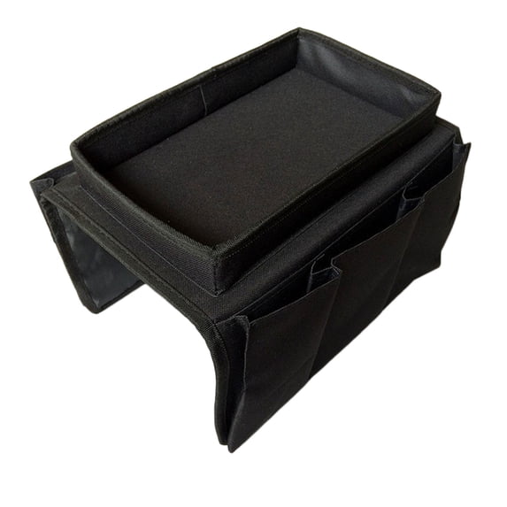 Sofa Armrest Organizer, Couch TV Remote Storage Organizer with Pockets for Recliner Armchair, Snacks Glasses Smartphone Magazines Pouch, Multi-Pocket Caddy