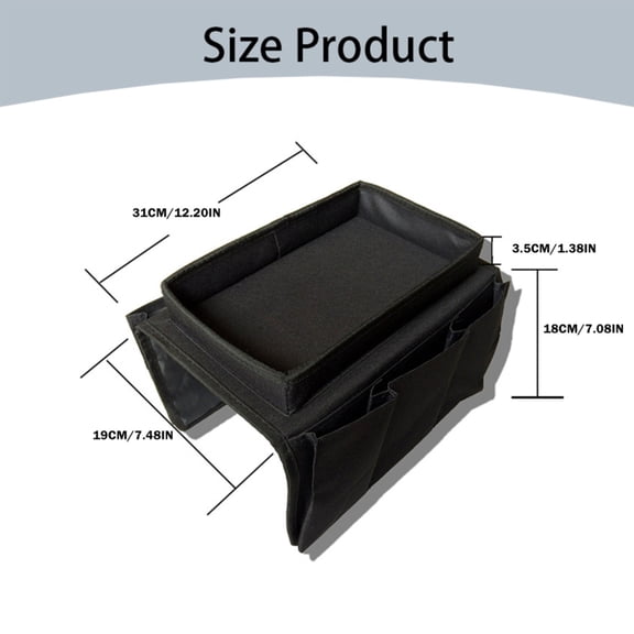 Sofa Armrest Organizer with Cup Holder Tray, Arm Chair Caddy for Recliner, Couch Caddy, Multi-Pocket Armchair Caddy, Couch Organizer, Armrest Organizer Bag, Couch Holder,12.2×7.48×7.08 in,Beige