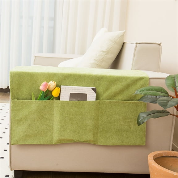 Sofa Armrest Organizer Pouch Chenille Sofa Cover Side Pockets For Storage Home Hanging Organizer Magazine Books Snacks Glasses Phone Remote Control Storage Bag