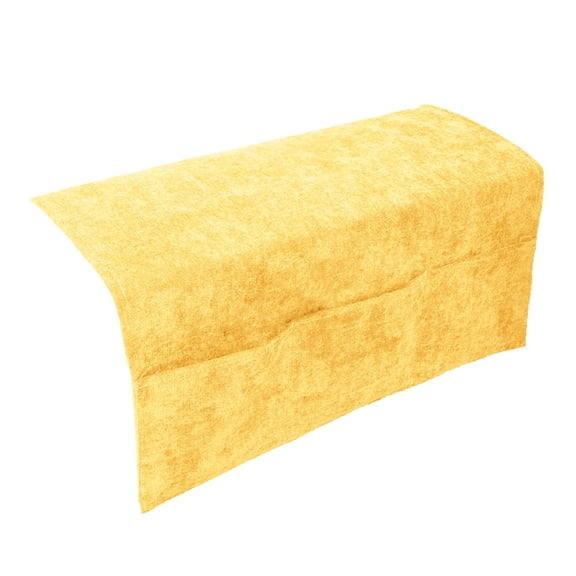 Sofa Armrest Organizer Pouch Chenille Sofa Cover Side Pockets For Storage Home Hanging Organizer Magazine Books Snacks Glasses Phone Remote Control Storage Bag -Yellow
