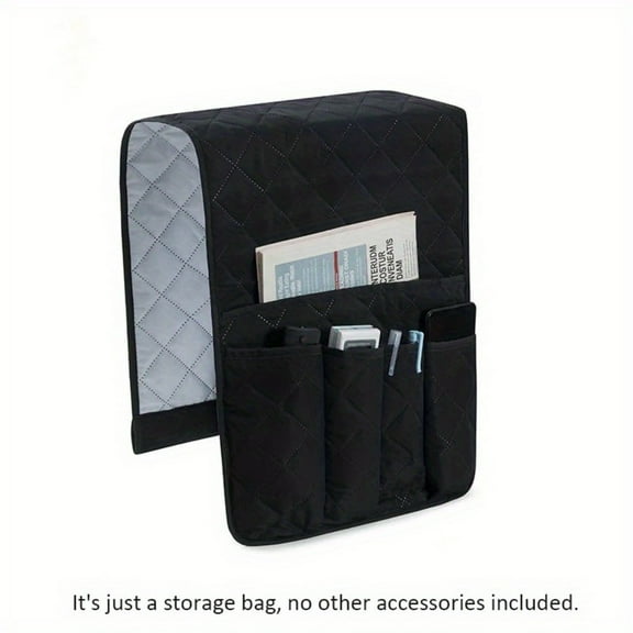 Sofa Armrest Organizer with 5 Pockets and Cup Holder Tray Couch Armchair Hanging Storage Bag for TV Remote Control Cellphone