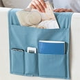thumbnail image 1 of Sofa Armrest Storage Bag | Fabric Organizer for Remote Control & Phone | Blue Canvas Storage Pocket | 82X36X2Cm Multi-Functional Side Pocket for Bedside & Office, 1 of 6