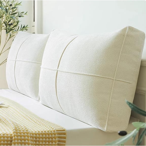 Sofa Back Cushion Wedge Pillow,Large Back Lumbar Support Reading Pillow,Soft Back Support Bolster Backrest with Removable Cover for Daybed Bed Sofa Tatami
