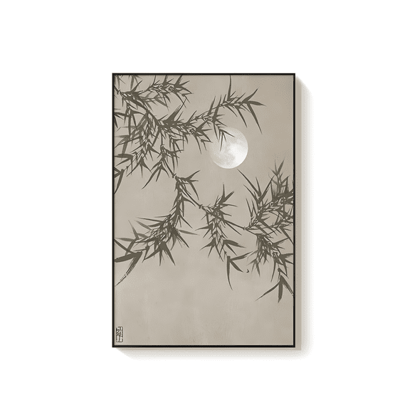 Sofa Background Wall Decorative Painting Bamboo Living Room Corridor Retro Mural