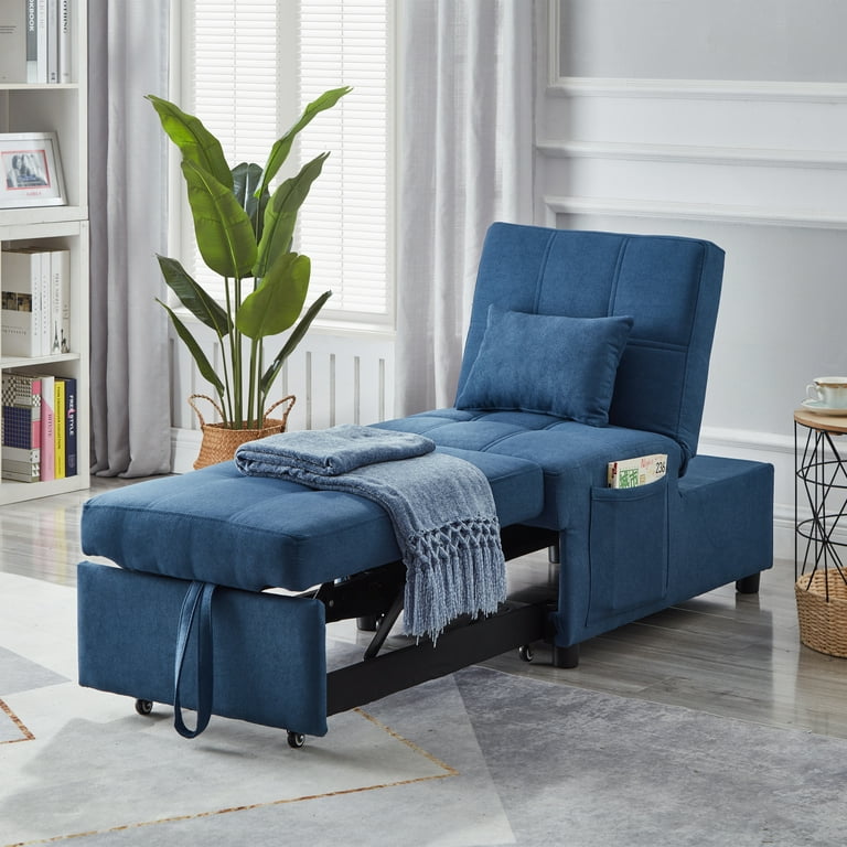 Sofa Bed 3 in 1 Multi Function Recliner Chair Bed Linen Couch Bed with Adjustable Backrest Modern Convertible Chair Bed for Living Room Apartment