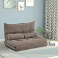 thumbnail image 1 of Sofa Bed Adjustable,Folding Futon Sofa,Video Gaming Sofa,Lounge Sofa with Two Pillows,Light Brown,43" L x 25" W x 23" H, 1 of 7