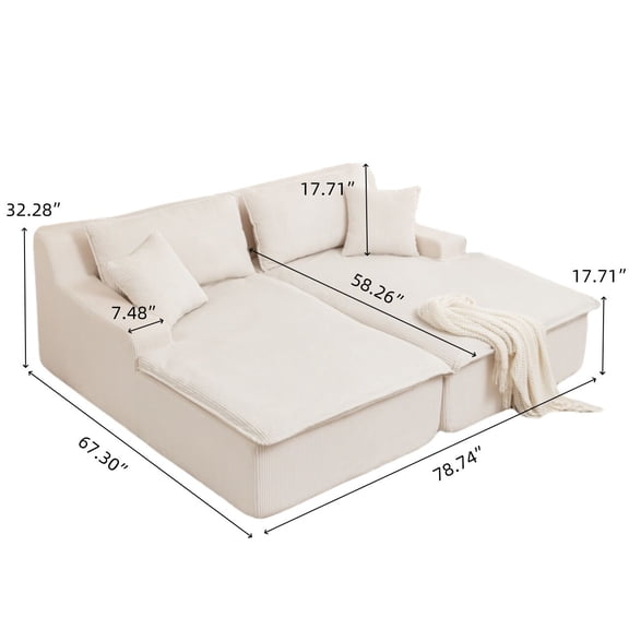 Sofa Bed Chaise Lounge Chair Upholstered Sofa Bed No Assembly Required,Oversized Sleeper Chair in Box for Living Room, Movie Room, Bedroom (Love Seat),Convertible Sofa Bed
