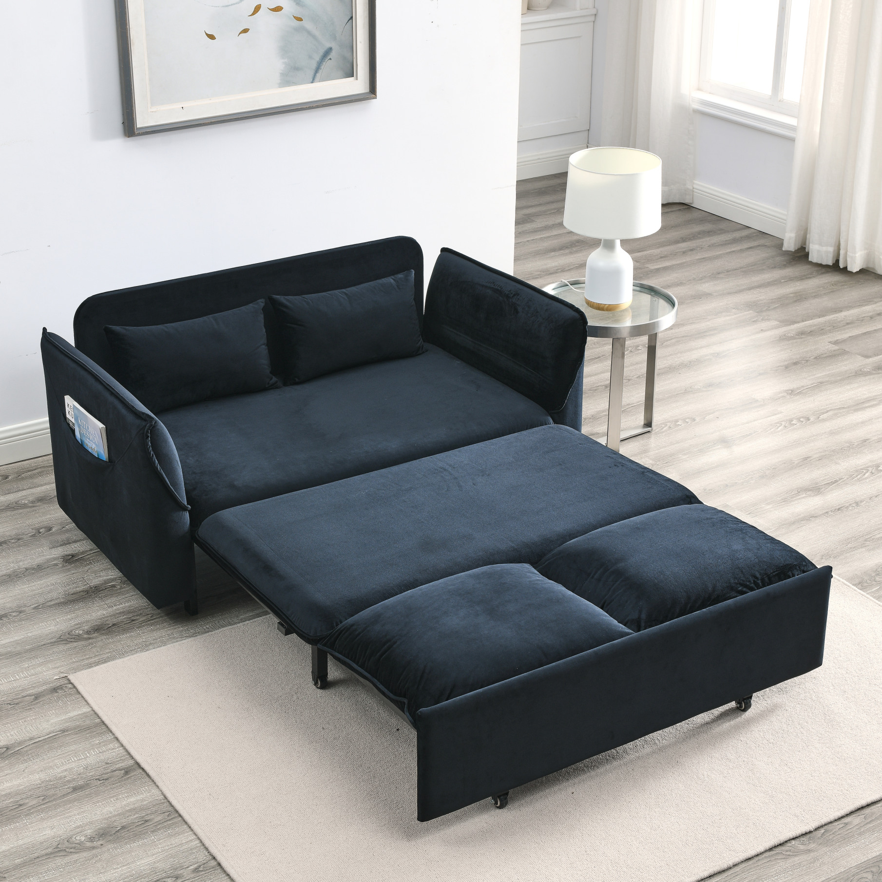 Sofa Bed, Convertible Sofa Bed with 2 Pillows, Sleeper Sofa with