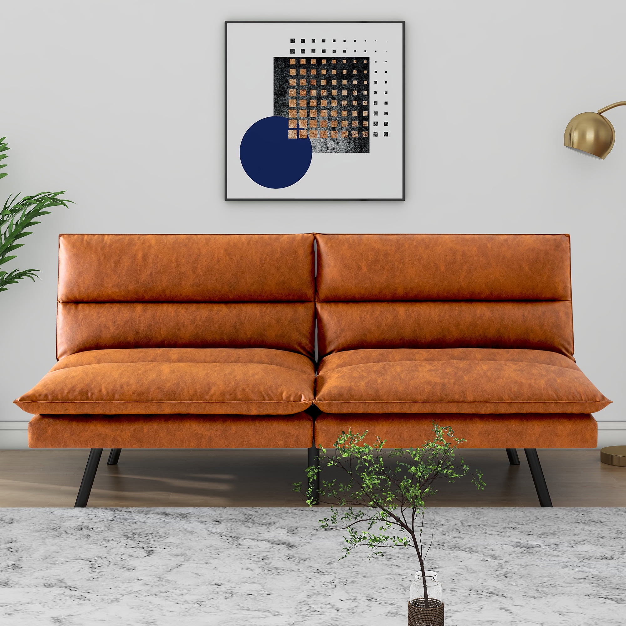 Sofa Bed, Convertible Memory Foam Futon Couch, Adjustable Sleeper Sofa Bed for Living Room