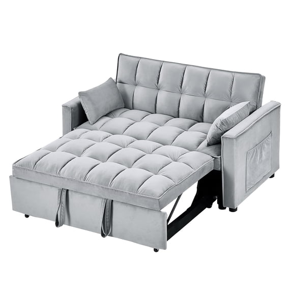 Sofa Bed Couch, 3-in-1 Convertible Sofa with Pull Out Bed Futon Sofa Bed with Adjustable Backrest and Pillows Loveseat Sofa for Living Room and Bedroom