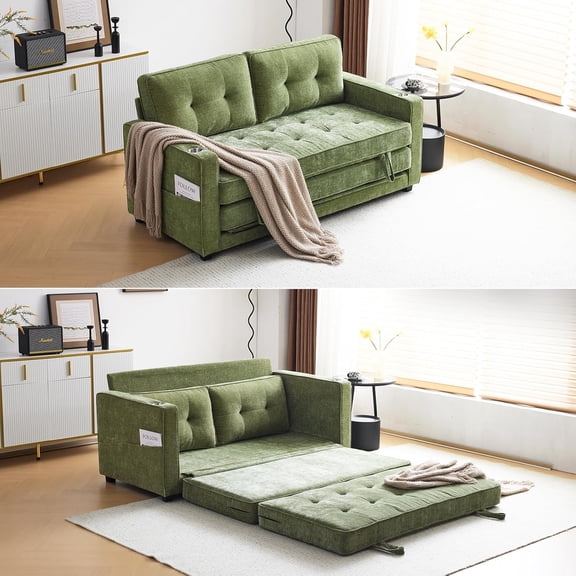 Sofa Bed Full Size Pull Out Couch Bed Olive Green Futon Couch 64