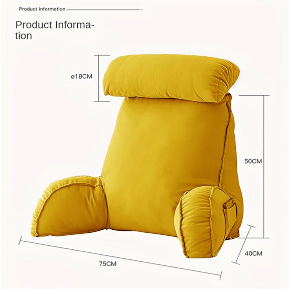 Sofa Bed Head Reading Pillow 75x55cm 2 Colors 100% Natural Cotton Filling Back Support Pillow for Bed Sofa