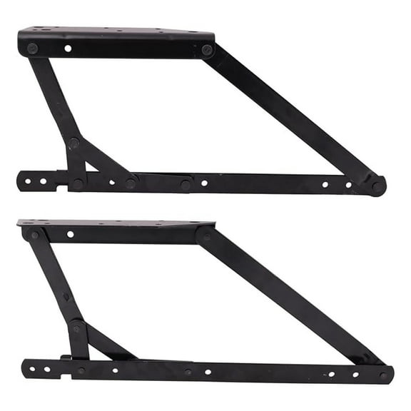 Sofa Bed Hinges - 2 Pack Heavy Duty Steel Futon Mechanism - Sofa to Bed Conversion Kit - Black Finish - DIY Sofa Bed Frame Hardware