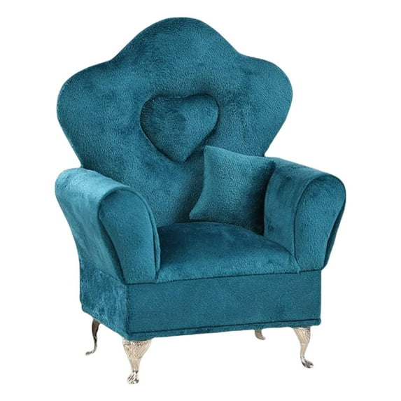 Sofa Bed Jewelry Box, Dollhouse Furniture Jewelry 1/6 Sofa Cushions Dollhouse for Bedroom Vanity Table , Green