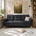 thumbnail image 1 of Lofka 70" Sofa and Couch with Side Storage Pocket and 4.7" Thick Cushions for Living Room, Black Modern Home Furniture, 1 of 9
