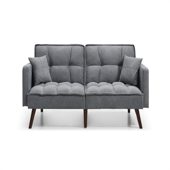 Sofa Bed Sleeper, Large Size, USB Charging Port, Chenille Fabric Folding Futon Recliner for Living Room Furniture Apartment Bedroom Office Small Spaces, Dark Gray