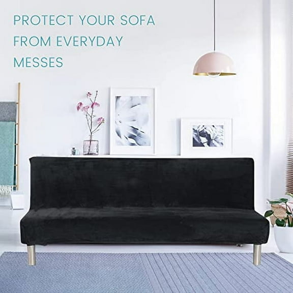 Sofa Bed Stretch Cover, Eurhowing Futon Cover Armless Sofa Slipcover Elastic Spandex, Modern Simple Mattress Folding Couch Shield Sofa Cover  Furniture Protector